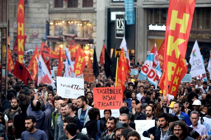 Taksimdeki Soma yürüyüşüne sert müdahale