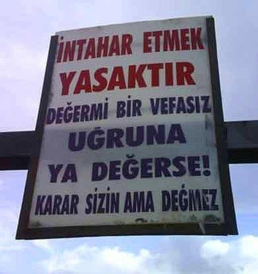 İbretlik yasak levhaları