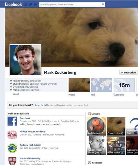 Mark Zuckerbergin Facebook profilinin evrimi