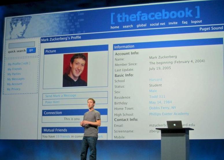 Mark Zuckerbergin Facebook profilinin evrimi