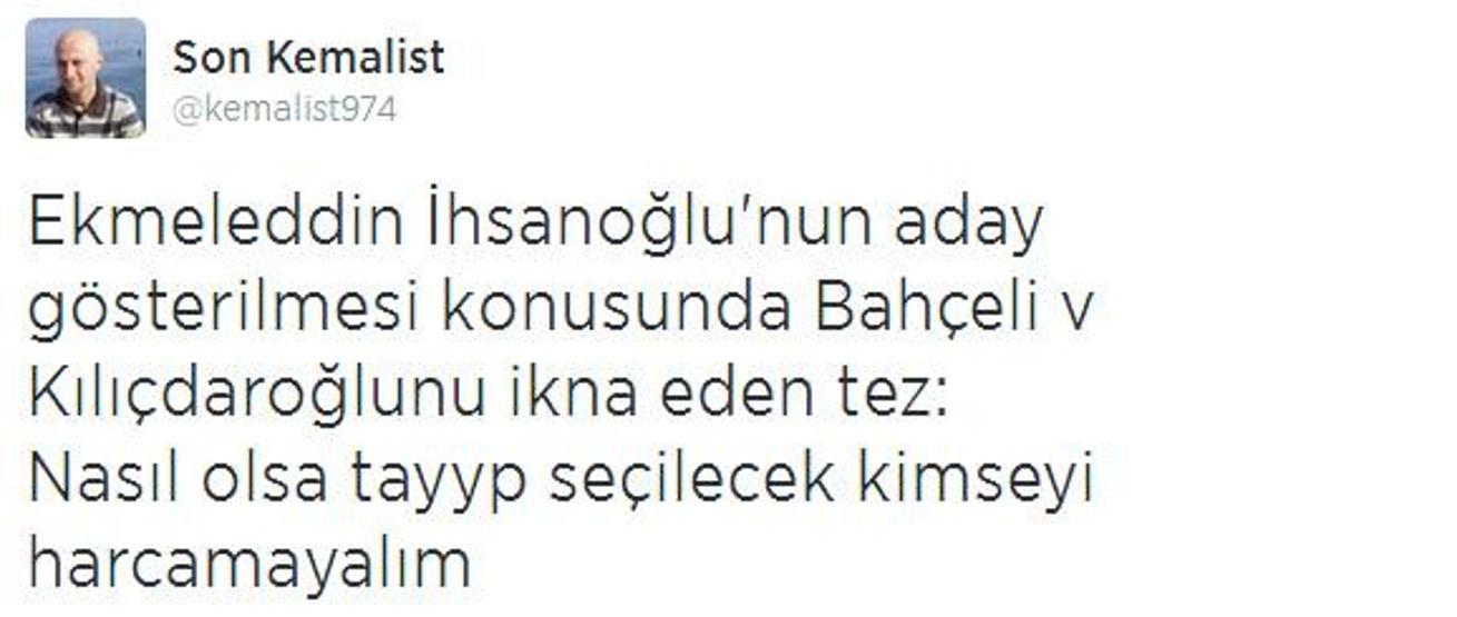Ekmeleddin İhsanoğlu Twitterda TT oldu
