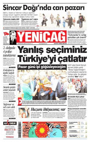 8 Ağustos gazete manşetleri