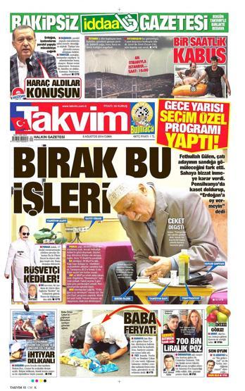 8 Ağustos gazete manşetleri