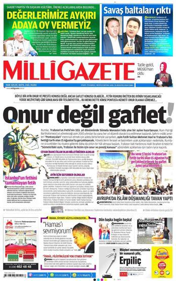 8 Ağustos gazete manşetleri