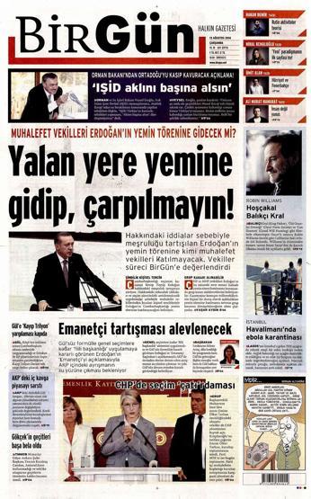 13 Ağustos gazete manşetleri