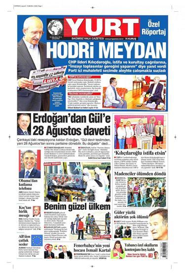 13 Ağustos gazete manşetleri