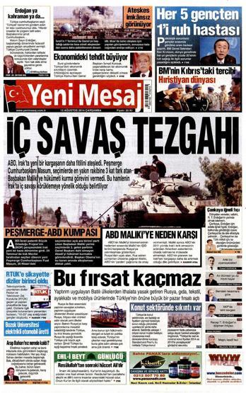 13 Ağustos gazete manşetleri