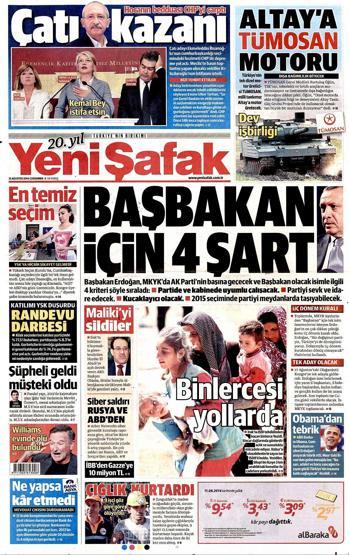 13 Ağustos gazete manşetleri