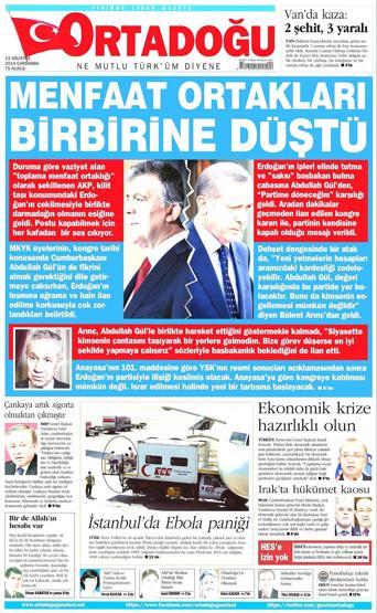 13 Ağustos gazete manşetleri