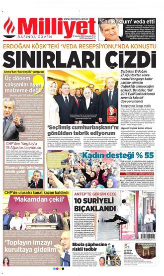13 Ağustos gazete manşetleri