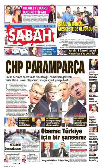 14 Ağustos gazete manşetleri