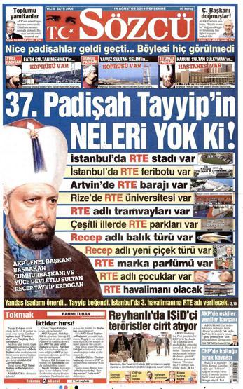 14 Ağustos gazete manşetleri