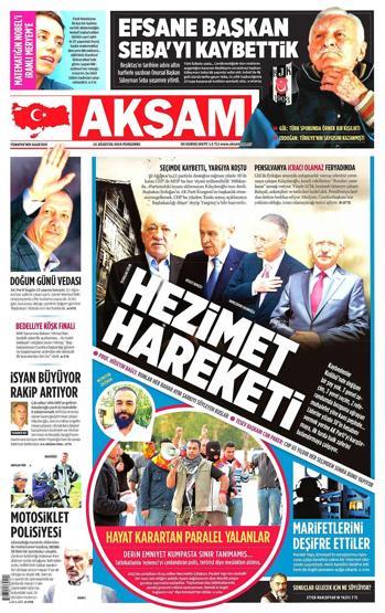 14 Ağustos gazete manşetleri