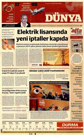 14 Ağustos gazete manşetleri
