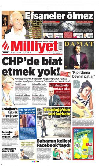 14 Ağustos gazete manşetleri