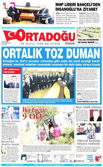 14 Ağustos gazete manşetleri