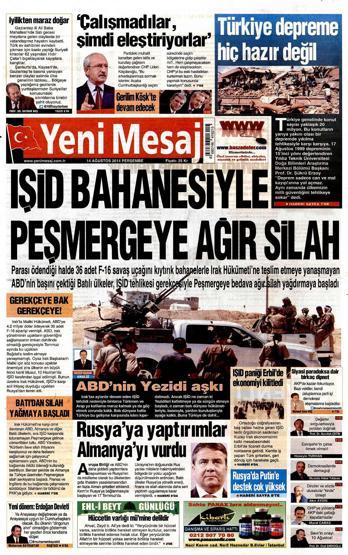 14 Ağustos gazete manşetleri