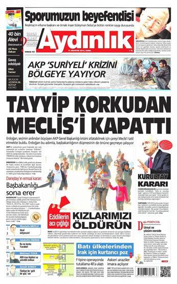 15 Ağustos gazete manşetleri