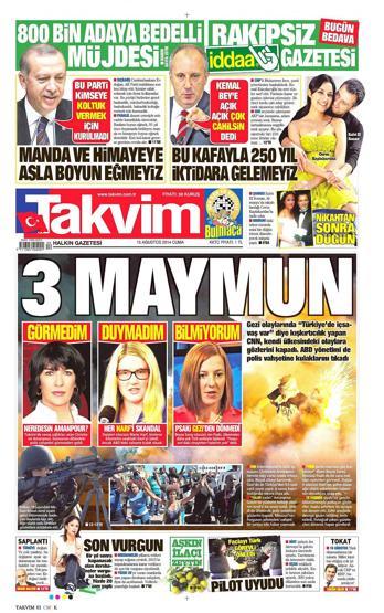 15 Ağustos gazete manşetleri