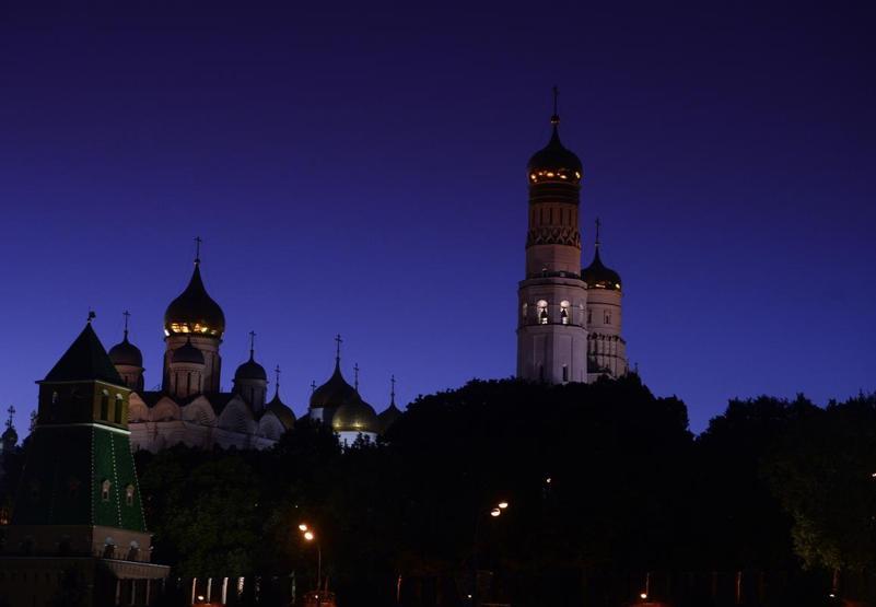 Kremlin Sarayında ışıklar yanınca...