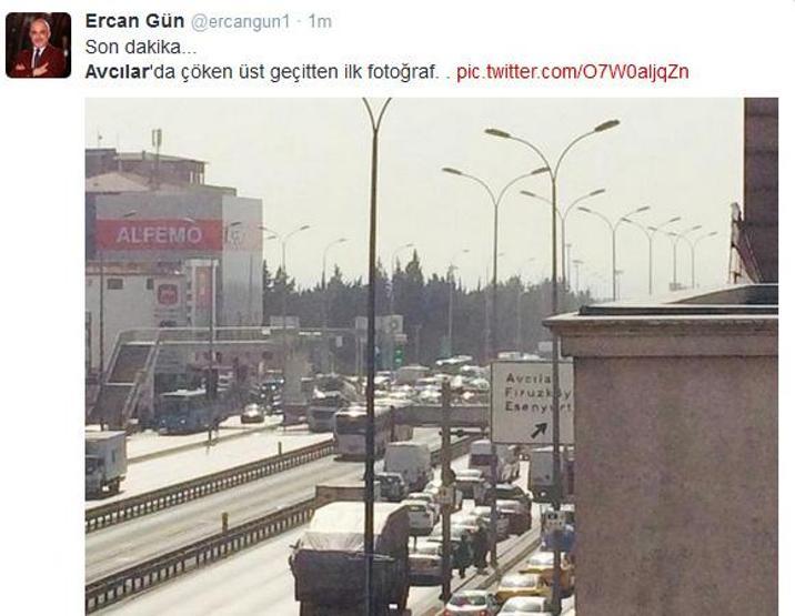 Avcılarda üst geçit çöktü