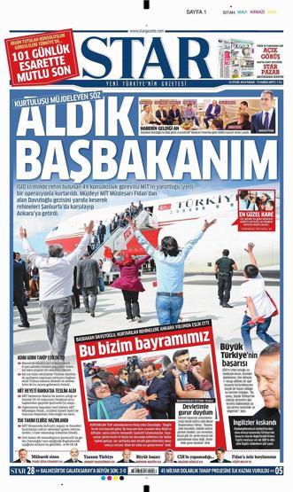 Gazete manşetleri... (21 Eylül 2014)