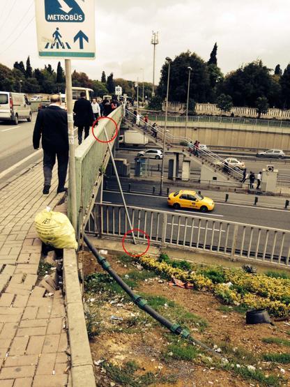 İstanbulluları korkutan üst geçit korkulukları
