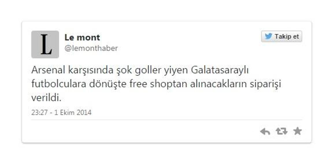 Arsenal - GS maçı sonrası Twitter Capsleri