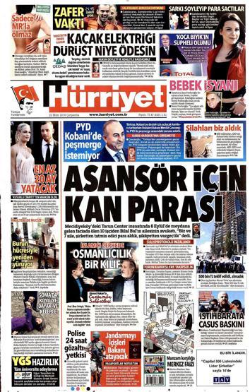 Gazete manşetleri... (22 Ekim 2014)