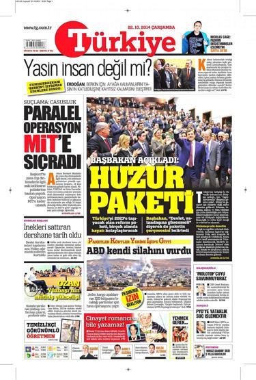 Gazete manşetleri... (22 Ekim 2014)