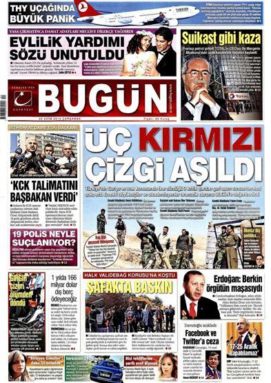 Gazete manşetleri... (22 Ekim 2014)