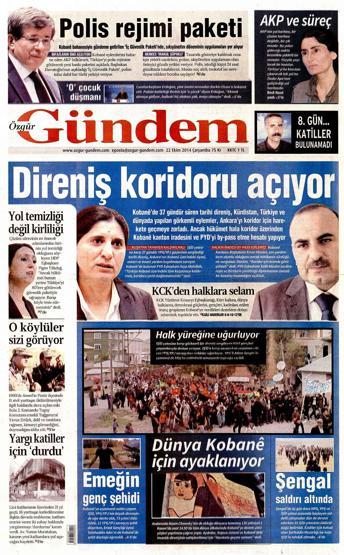 Gazete manşetleri... (22 Ekim 2014)