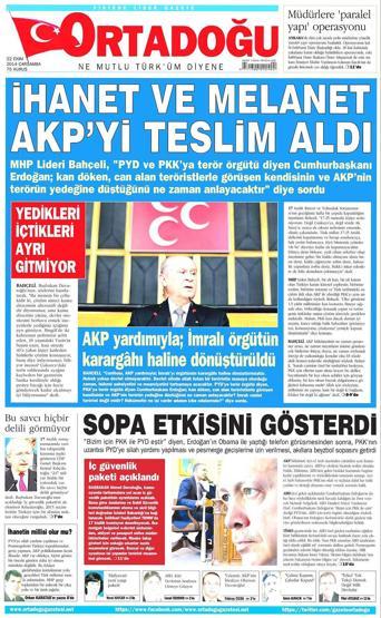 Gazete manşetleri... (22 Ekim 2014)