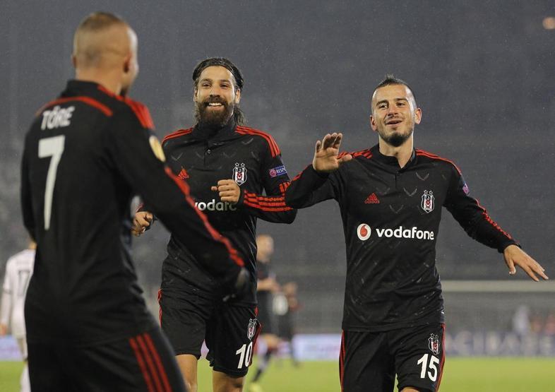 Partizan - Beşiktaş maçından renkli kareler