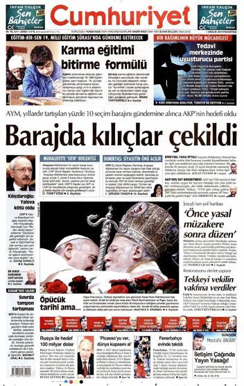 Gazete manşetleri... (01 Aralık 2014)