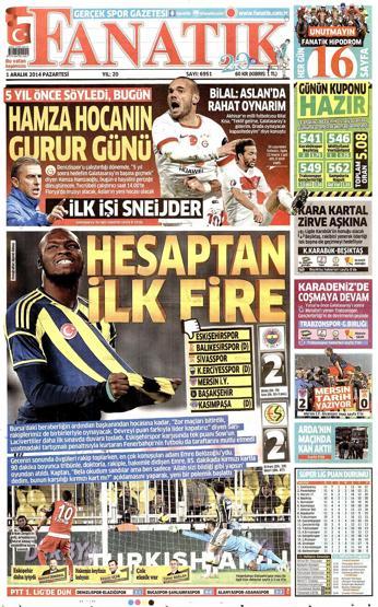 Gazete manşetleri... (01 Aralık 2014)
