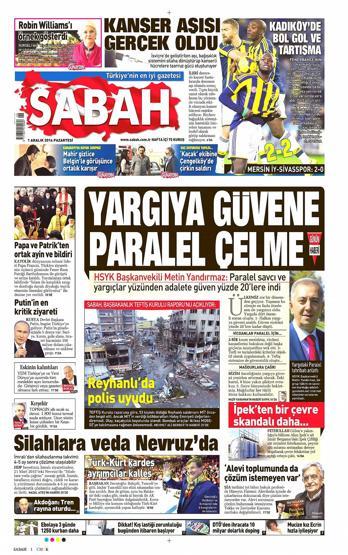 Gazete manşetleri... (01 Aralık 2014)