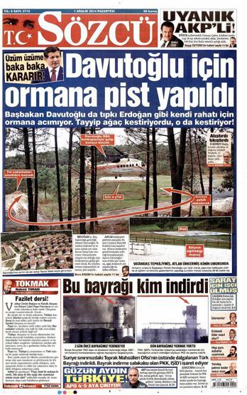 Gazete manşetleri... (01 Aralık 2014)