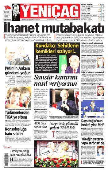 Gazete manşetleri... (01 Aralık 2014)