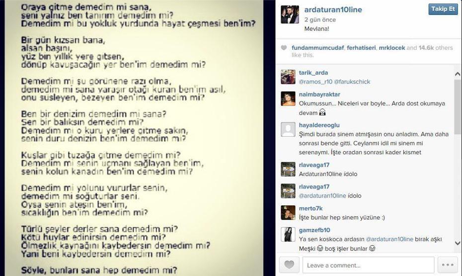 Arda Turandan Mevlanalı gönderme