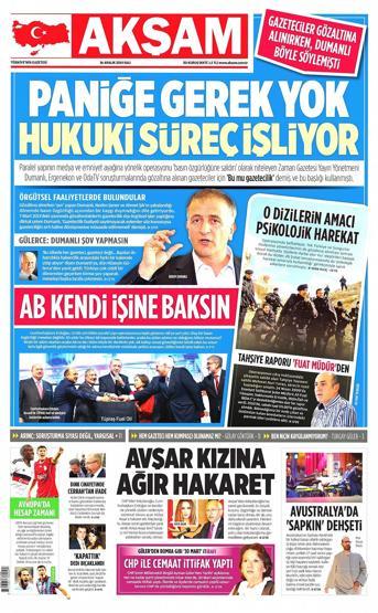 Gazete manşetleri (16 Aralık 2014)