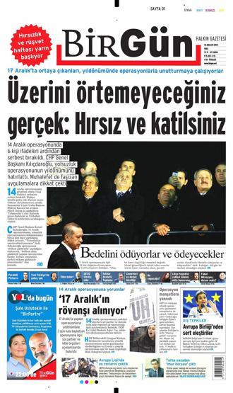 Gazete manşetleri (16 Aralık 2014)