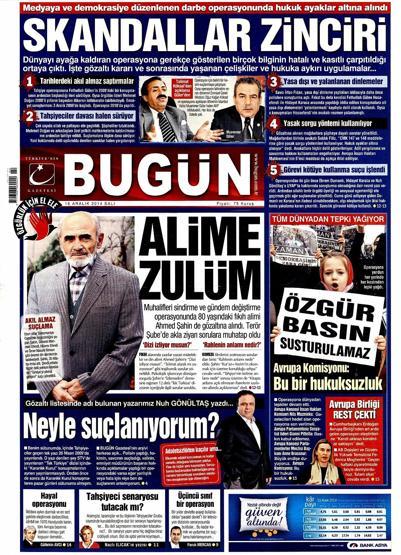 Gazete manşetleri (16 Aralık 2014)