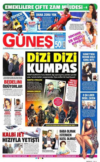 Gazete manşetleri (16 Aralık 2014)