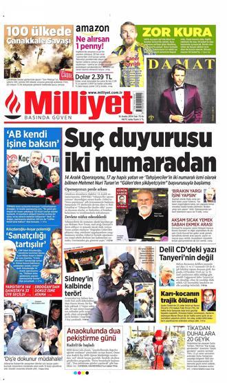 Gazete manşetleri (16 Aralık 2014)