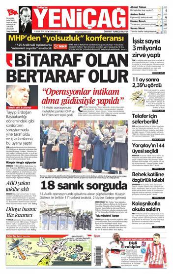 Gazete manşetleri (16 Aralık 2014)