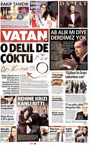 Gazete manşetleri (16 Aralık 2014)