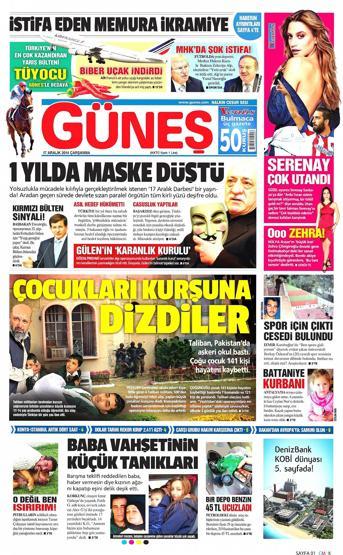 Gazete manşetleri (17 Aralık 2014)