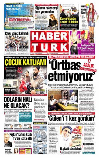 Gazete manşetleri (17 Aralık 2014)