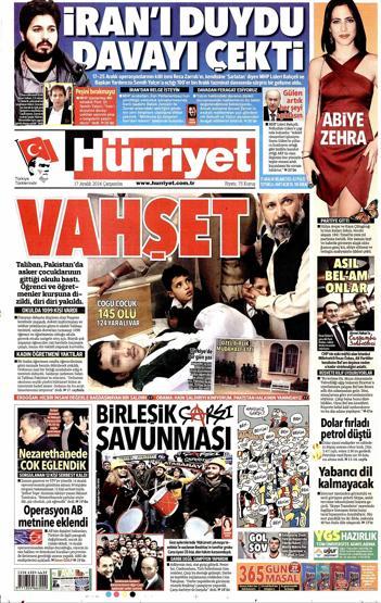 Gazete manşetleri (17 Aralık 2014)